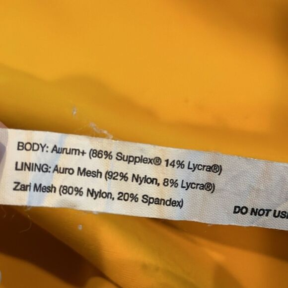 Yogasmoga Women’s Deep Yellow & Grey Strappy Built in Bra Workout Tank Top - Picture 8 of 9